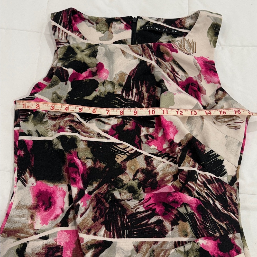 Ivanka Trump Floral Mini Dress - Pink, Black, and Cream - Picture 4 of 6